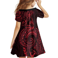 Oxblood Guam Latte Stone Tribal Tattoo Family Matching Short Sleeve Bodycon Dress and Hawaiian Shirt Hafa Adai Six 7 One LT9 - Polynesian Pride