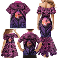 Guam Chamorro Artsy Family Matching Mermaid Dress and Hawaiian Shirt Guahan Sunset Beach LT9 - Polynesian Pride