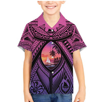 Guam Chamorro Artsy Family Matching Mermaid Dress and Hawaiian Shirt Guahan Sunset Beach LT9 Son's Shirt Sunset - Polynesian Pride