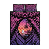 Guam Chamorro Artsy Quilt Bed Set Guahan Sunset Beach