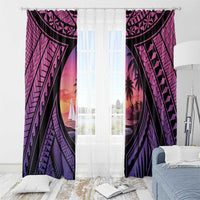 Guam Chamorro Artsy Window Curtain Guahan Sunset Beach