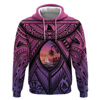 Guam Chamorro Artsy Zip Hoodie Guahan Sunset Beach