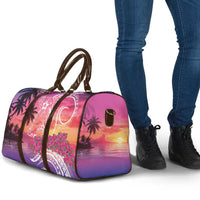 Guam Latte Stone with Map Travel Bag Bougainvillea Beach Sunset - Polynesian Pride