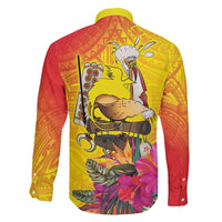 Papua New Guinea Cultural Tropical Flowers Family Matching Short Sleeve Bodycon Dress and Hawaiian Shirt LT9 - Polynesian Pride
