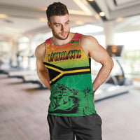 Hapi 45th Indipendens Dei Vanuatu Men Tank Top Yumi 1980 with Vanuatuan Beach Landscape LT9 Red - Polynesian Pride