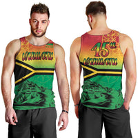 Hapi 45th Indipendens Dei Vanuatu Men Tank Top Yumi 1980 with Vanuatuan Beach Landscape LT9 - Polynesian Pride