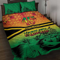 Hapi 45th Indipendens Dei Vanuatu Quilt Bed Set Yumi 1980 with Vanuatuan Beach Landscape
