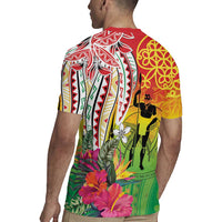 Vanuatu 45th Anniversary Rugby Jersey Polynesian with Sand Drawing Pattern