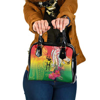 Vanuatu 45th Anniversary Shoulder Handbag Polynesian with Sand Drawing Pattern