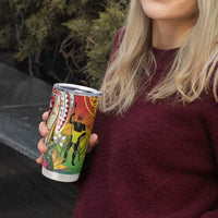 Vanuatu 45th Anniversary Tumbler Cup Polynesian with Sand Drawing Pattern