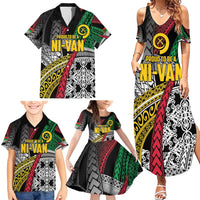 Vanuatu Proud to be Ni-van Personalised Family Matching Summer Maxi Dress and Hawaiian Shirt with Mutis En Atan Patterns