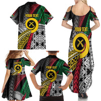 Vanuatu Proud to be Ni-van Personalised Family Matching Summer Maxi Dress and Hawaiian Shirt with Mutis En Atan Patterns
