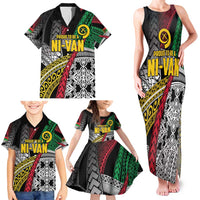 Vanuatu Proud to be Ni-van Personalised Family Matching Tank Maxi Dress and Hawaiian Shirt with Mutis En Atan Patterns LT9 - Polynesian Pride