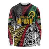 Vanuatu Proud to be Ni-van Personalised Long Sleeve Shirt with Mutis En Atan Patterns