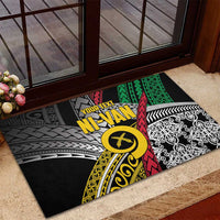 Vanuatu Proud to be Ni-van Personalised Rubber Doormat with Mutis En Atan Patterns