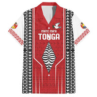 Custom Tonga Rugby Family Matching Off Shoulder Short Dress and Hawaiian Shirt Mate Maa Kupesi Style