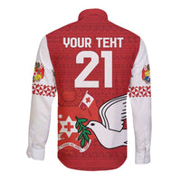 Custom Tonga Rugby Long Sleeve Button Shirt Mate Maa Kupesi Style