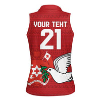 Custom Tonga Rugby Women Sleeveless Polo Shirt Mate Maa Kupesi Style