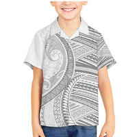 American Samoa White Sunday Family Matching Mermaid Dress and Hawaiian Shirt Polynesian Lotu Tamaiti LT9 Son's Shirt White - Polynesian Pride