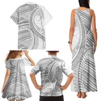 American Samoa White Sunday Family Matching Tank Maxi Dress and Hawaiian Shirt Polynesian Lotu Tamaiti LT9 - Polynesian Pride