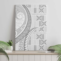 Niue White Sunday Canvas Wall Art Niuean Lotu Tamaiti Hiapo Pattern LT9 - Polynesian Pride