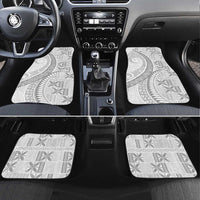 Niue White Sunday Car Mats Niuean Lotu Tamaiti Hiapo Pattern LT9 Set 4pcs White - Polynesian Pride