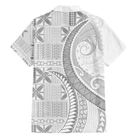 Niue White Sunday Family Matching Summer Maxi Dress and Hawaiian Shirt Niuean Lotu Tamaiti Hiapo Pattern LT9 - Polynesian Pride