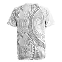 Niue White Sunday Rugby Jersey Niuean Lotu Tamaiti Hiapo Pattern LT9 - Polynesian Pride