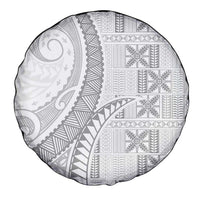 Niue White Sunday Spare Tire Cover Niuean Lotu Tamaiti Hiapo Pattern LT9 - Polynesian Pride