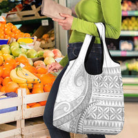 Polynesian White Sunday Grocery Bag Lotu Tamaiti Melanesian Pattern LT9 - Polynesian Pride