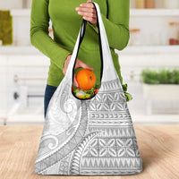 Polynesian White Sunday Grocery Bag Lotu Tamaiti Melanesian Pattern LT9 - Polynesian Pride