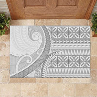 Polynesian White Sunday Rubber Doormat Lotu Tamaiti Melanesian Pattern LT9 White - Polynesian Pride