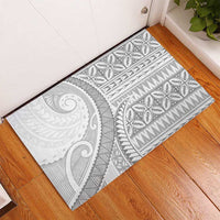 Polynesian White Sunday Rubber Doormat Lotu Tamaiti Melanesian Pattern LT9 - Polynesian Pride