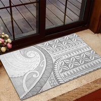Polynesian White Sunday Rubber Doormat Lotu Tamaiti Melanesian Pattern LT9 - Polynesian Pride