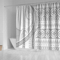 Polynesian White Sunday Shower Curtain Lotu Tamaiti Melanesian Pattern LT9 - Polynesian Pride