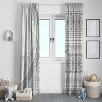 Polynesian White Sunday Window Curtain Lotu Tamaiti Melanesian Pattern LT9 - Polynesian Pride