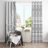 Polynesian White Sunday Window Curtain Lotu Tamaiti Melanesian Pattern LT9 - Polynesian Pride