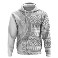 Polynesian White Sunday Zip Hoodie Lotu Tamaiti Melanesian Pattern LT9 Pullover Hoodie White - Polynesian Pride