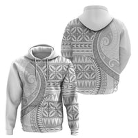 Polynesian White Sunday Zip Hoodie Lotu Tamaiti Melanesian Pattern LT9 - Polynesian Pride