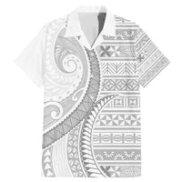 Tokelau White Sunday Family Matching Mermaid Dress and Hawaiian Shirt Lotu Tamaiti Ngatu Tokelau Feletoa Manulua LT9 Dad's Shirt - Short Sleeve White - Polynesian Pride