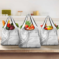 Tokelau White Sunday Grocery Bag Lotu Tamaiti Ngatu Tokelau Feletoa Manulua LT9 3-pack One Size White - Polynesian Pride