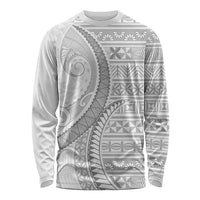 Tokelau White Sunday Long Sleeve Shirt Lotu Tamaiti Ngatu Tokelau Feletoa Manulua LT9 Unisex White - Polynesian Pride