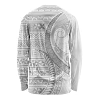 Tokelau White Sunday Long Sleeve Shirt Lotu Tamaiti Ngatu Tokelau Feletoa Manulua LT9 - Polynesian Pride
