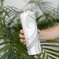 Tokelau White Sunday Skinny Tumbler Lotu Tamaiti Ngatu Tokelau Feletoa Manulua LT9 - Polynesian Pride