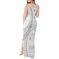Tokelau White Sunday Tank Maxi Dress Lotu Tamaiti Ngatu Tokelau Feletoa Manulua LT9 - Polynesian Pride