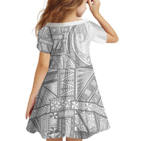 Tonga White Sunday Family Matching Off The Shoulder Long Sleeve Dress and Hawaiian Shirt Lotu Tamaiti Ngatu Tribal - Polynesian Pride