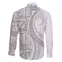 Tonga White Sunday Family Matching Short Sleeve Bodycon Dress and Hawaiian Shirt Lotu Tamaiti Ngatu Tribal LT9 - Polynesian Pride