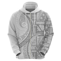 Tonga White Sunday Hoodie Lotu Tamaiti Ngatu Tribal LT9 - Polynesian Pride