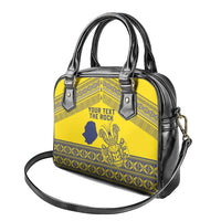 Niue Crab Personalised Shoulder Handbag Niuean Hiapo Pattern - Polynesian Pride