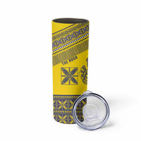 Niue Crab Personalised Skinny Tumbler Niuean Hiapo Pattern - Polynesian Pride